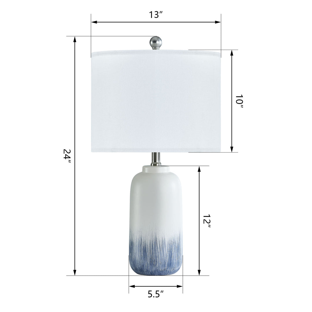 23.5" Chanise Ceramic Table Lamp For Living Room/Bedroom (Set of 2) #T198