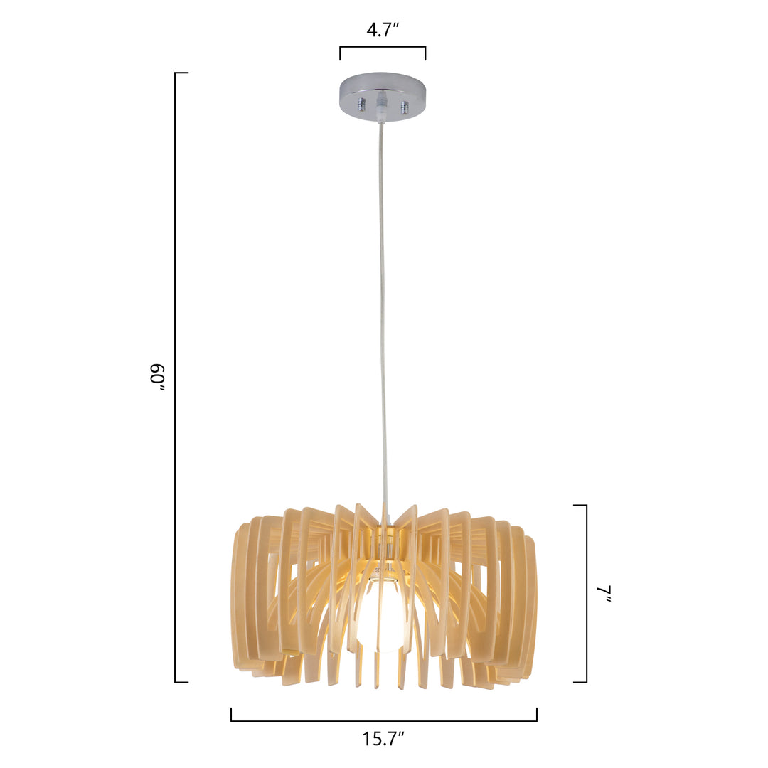 Maxax 1 - Light Wooden Modern Kitchen Drum Pendant Lighting #19204