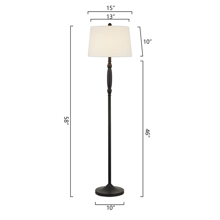 Matte Traditional Floor & Table Lamp Set (Set of 3) #TF102-BK