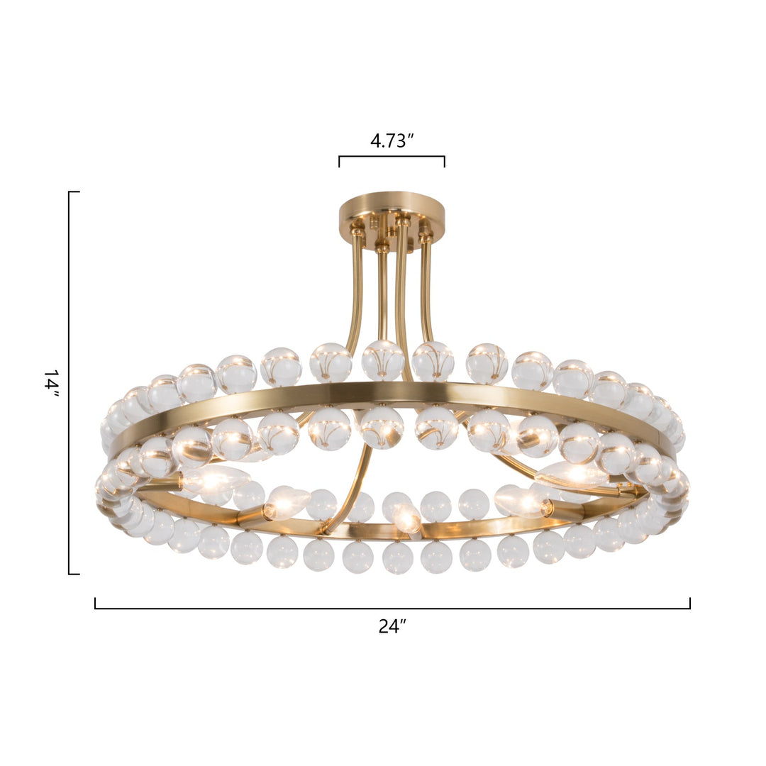 Brilliance 8 - Light 24'' Chandelier Style Circle Semi Flush Mount #19173