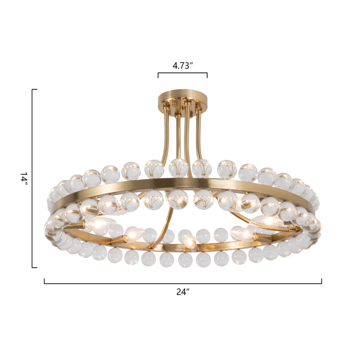 Brilliance 8 - Light 24'' Chandelier Style Circle Semi Flush Mount #19173