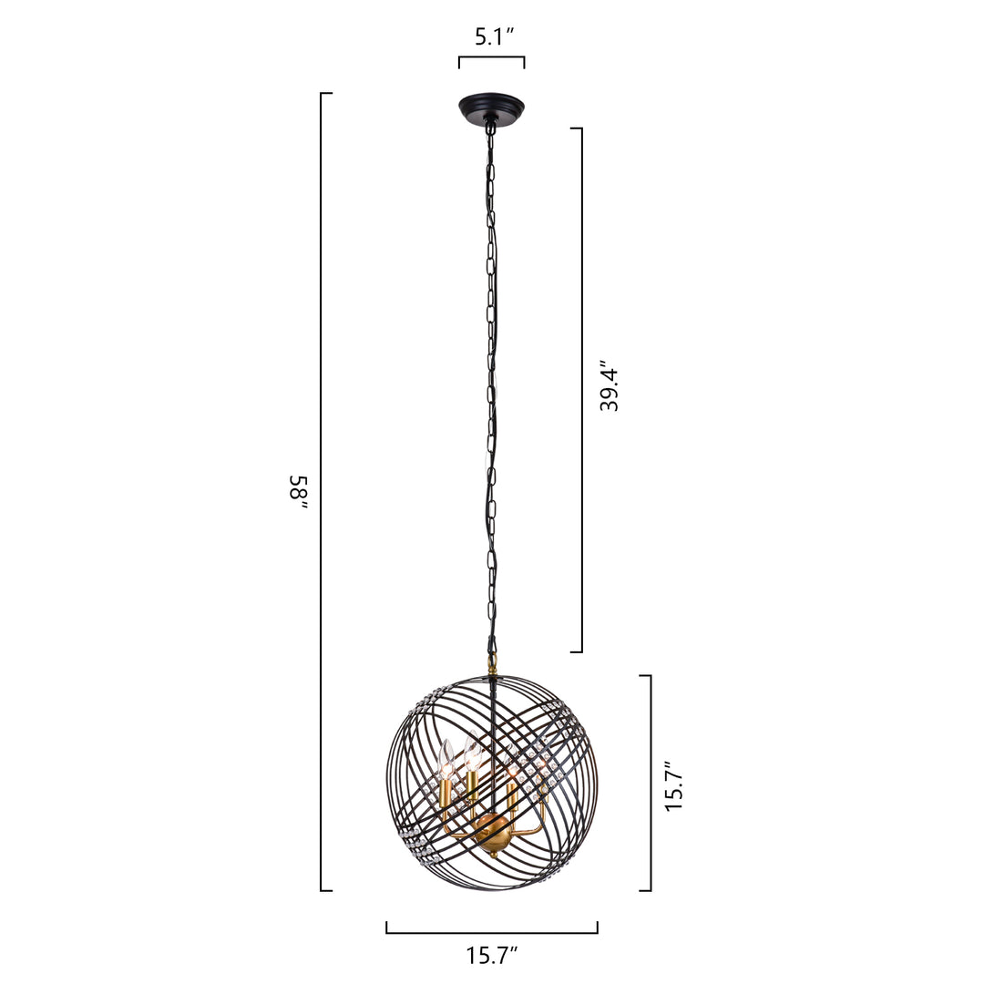 Maxax 4 - Light Unique/Statement Globe Pendant #MX19043-4-P