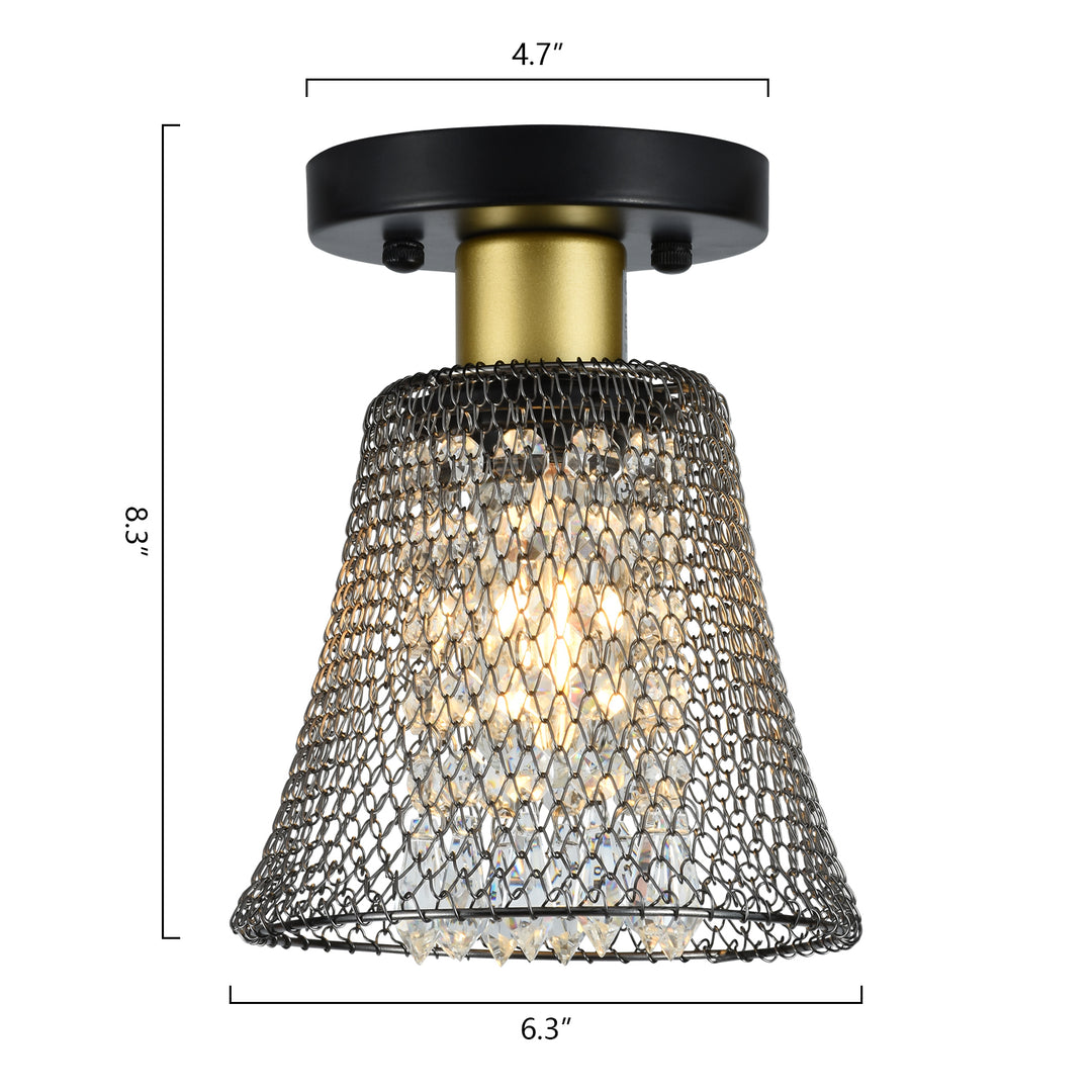 Maxax Tapered Metal Crystal Semi-Flush Mounted Lamps #MX5009