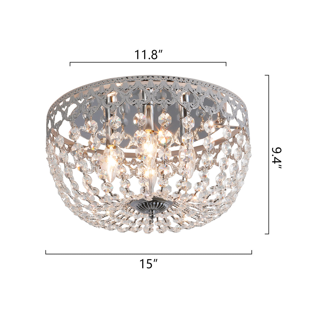 Maxax 4 - Light 15in Simple Bowl Flush Mount Ceiling Light #MX19132