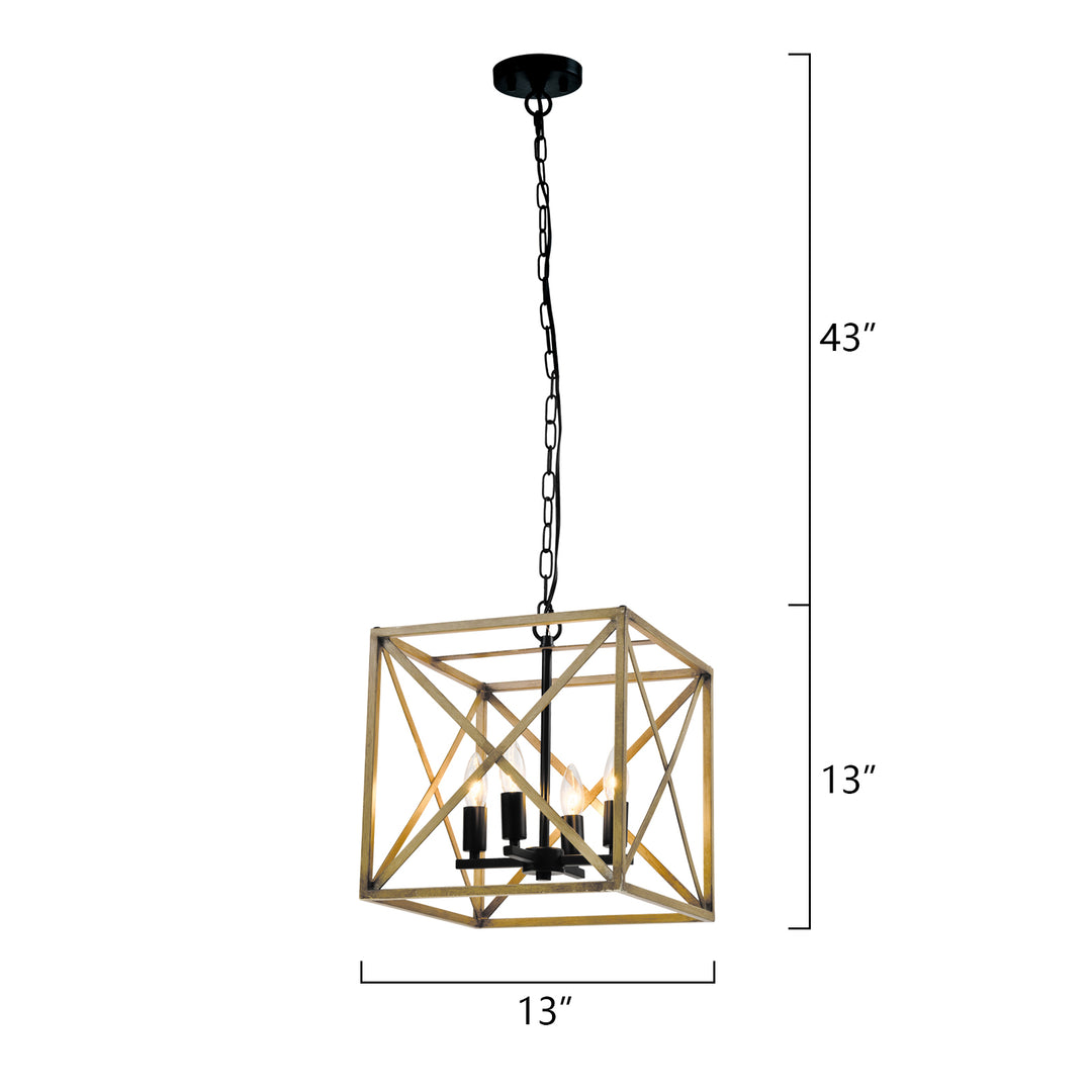 Maxax 4 - Light Lantern Square Chandelier #MX21001-4WD