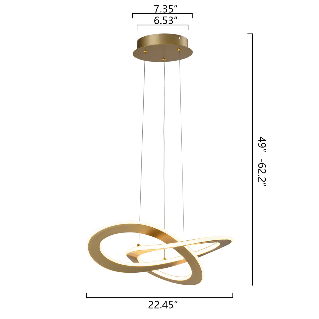 Maxax 3 - Light Unique / Statement Geometric Led Chandelier #MX21041-P3GD