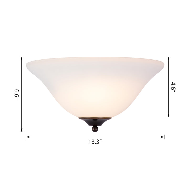 Maxax Half Moon Glass Modern Indoor Wall Light #19215-1WH