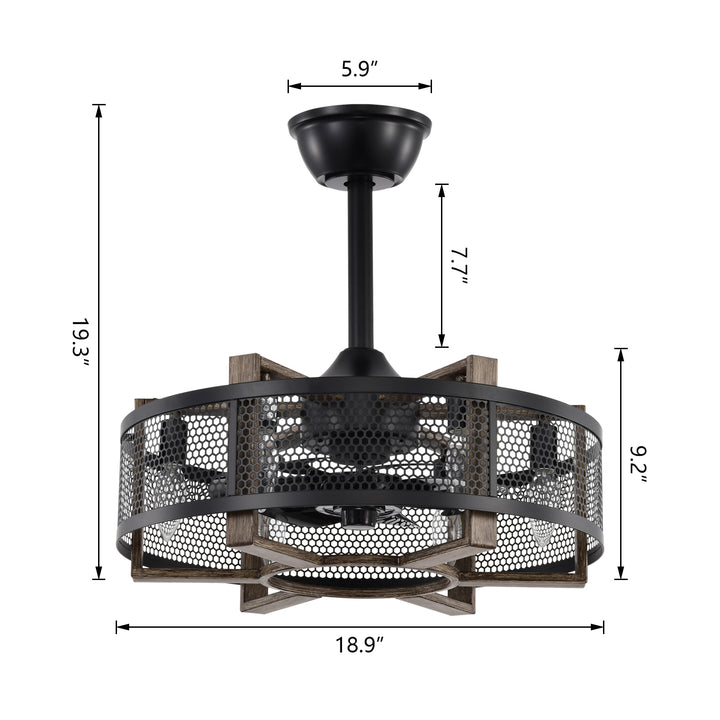 Maxax 18.9'' Ceiling Fan with Light Kit #26003-6BK