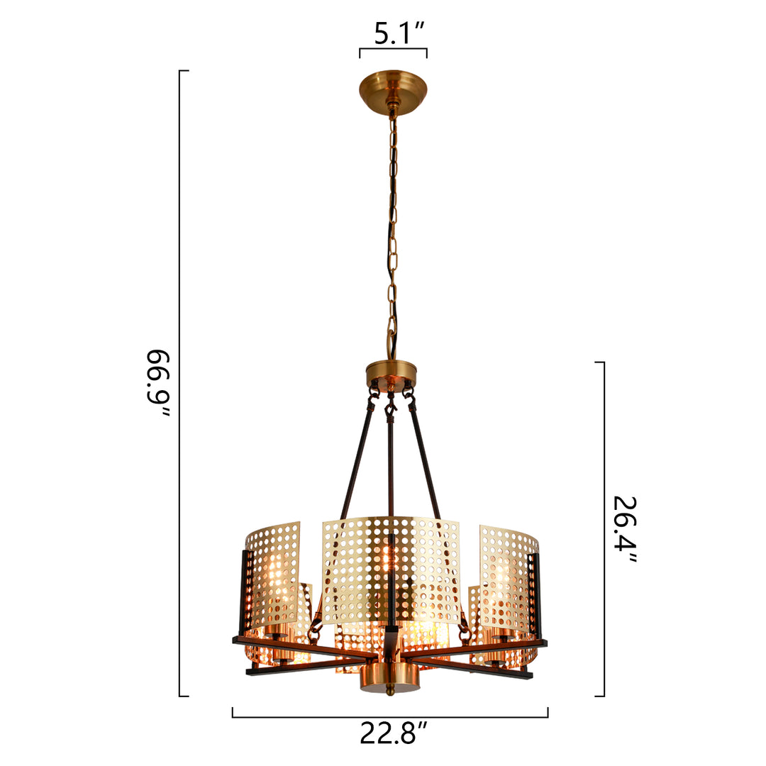 Zaza Designs 6 - Light Candle Style&Unique / Statement Drum Chandelier #MX19127