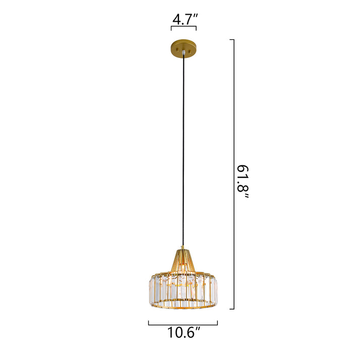 Maxax 1 - Light Single Drum Pendant with Crystal Accents #MX19128