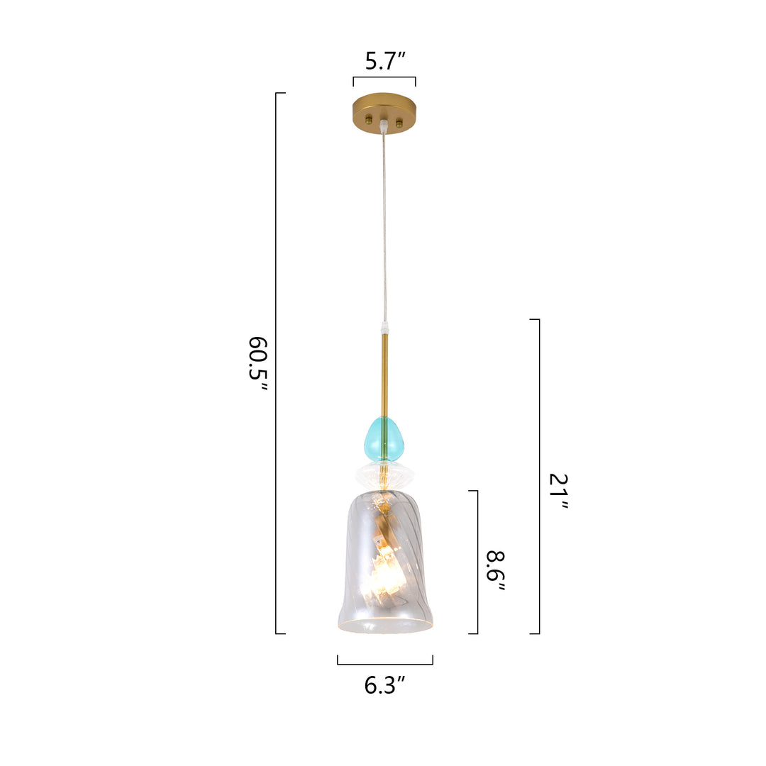 Maxax 1 - Light Single Drum Pendant with Wrought Iron Accents #19194-1GY