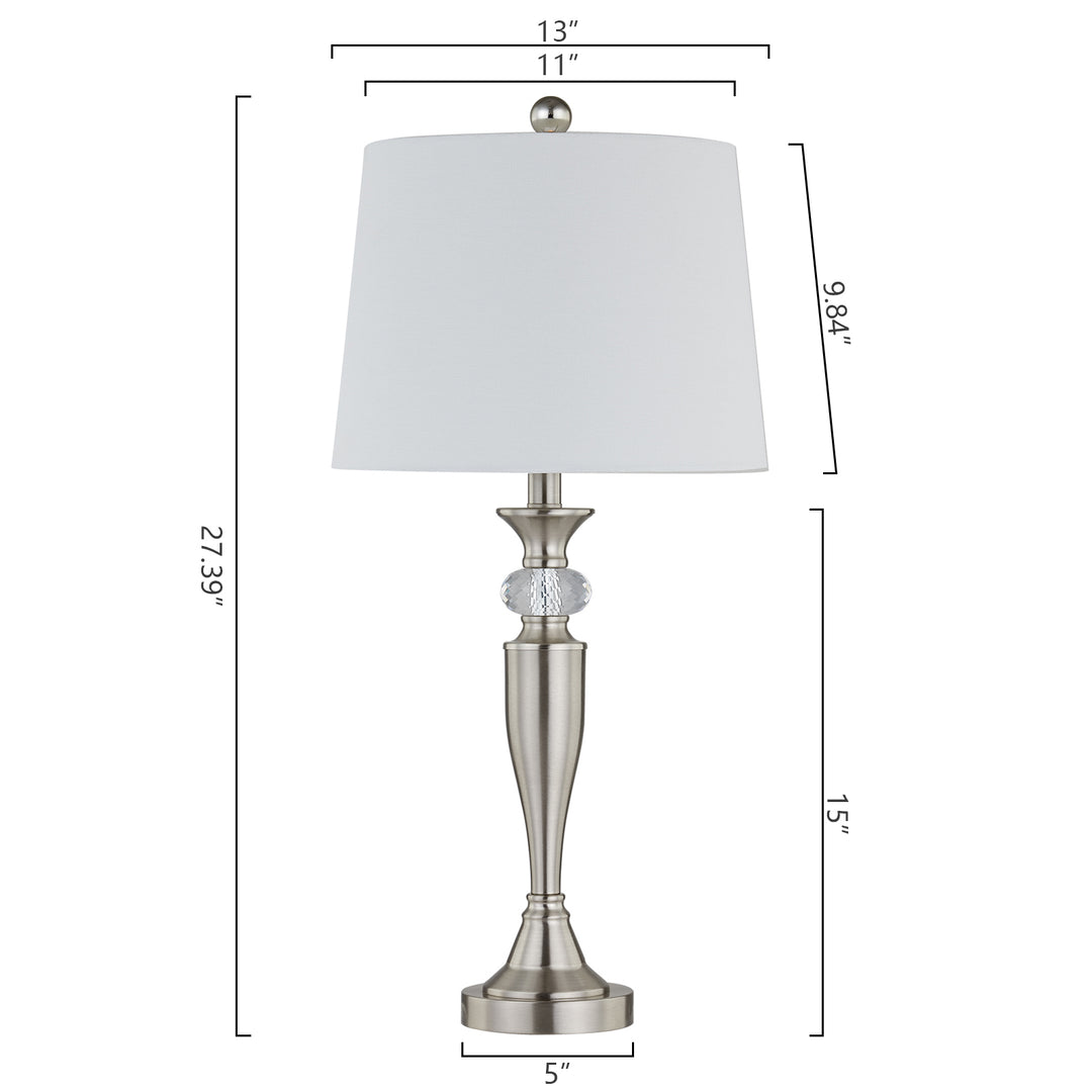 Lustre 27.5'' Crystal/nickel Table Lamp Set #T109
