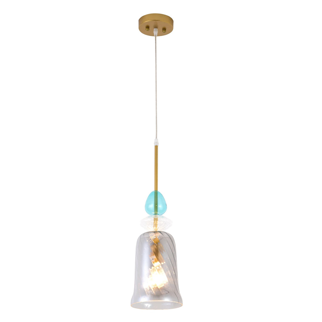 Maxax 1 - Light Single Drum Pendant with Wrought Iron Accents #19194