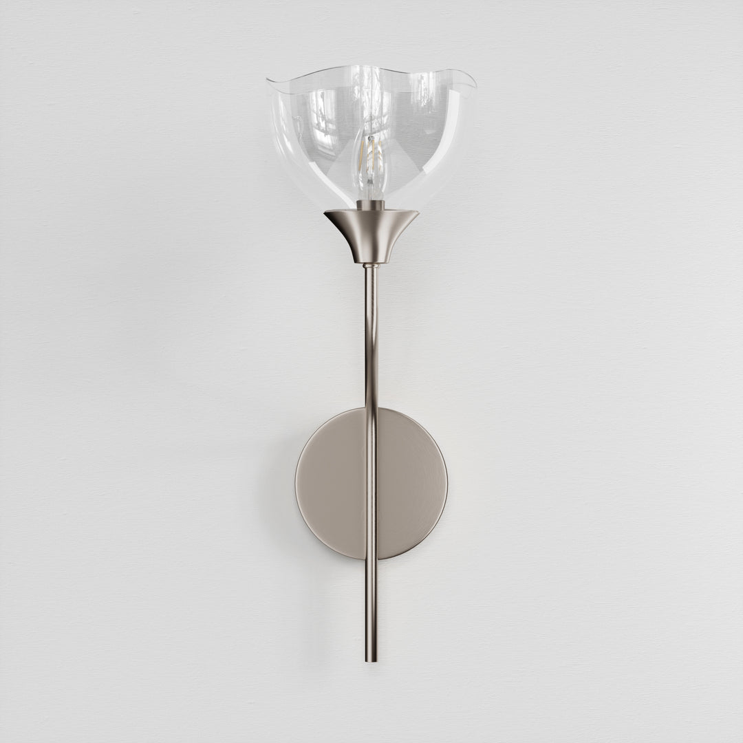 Shine Black and Gold ETL Dimmable Wall Sconces with Petal Shaped Glass Shade #48007