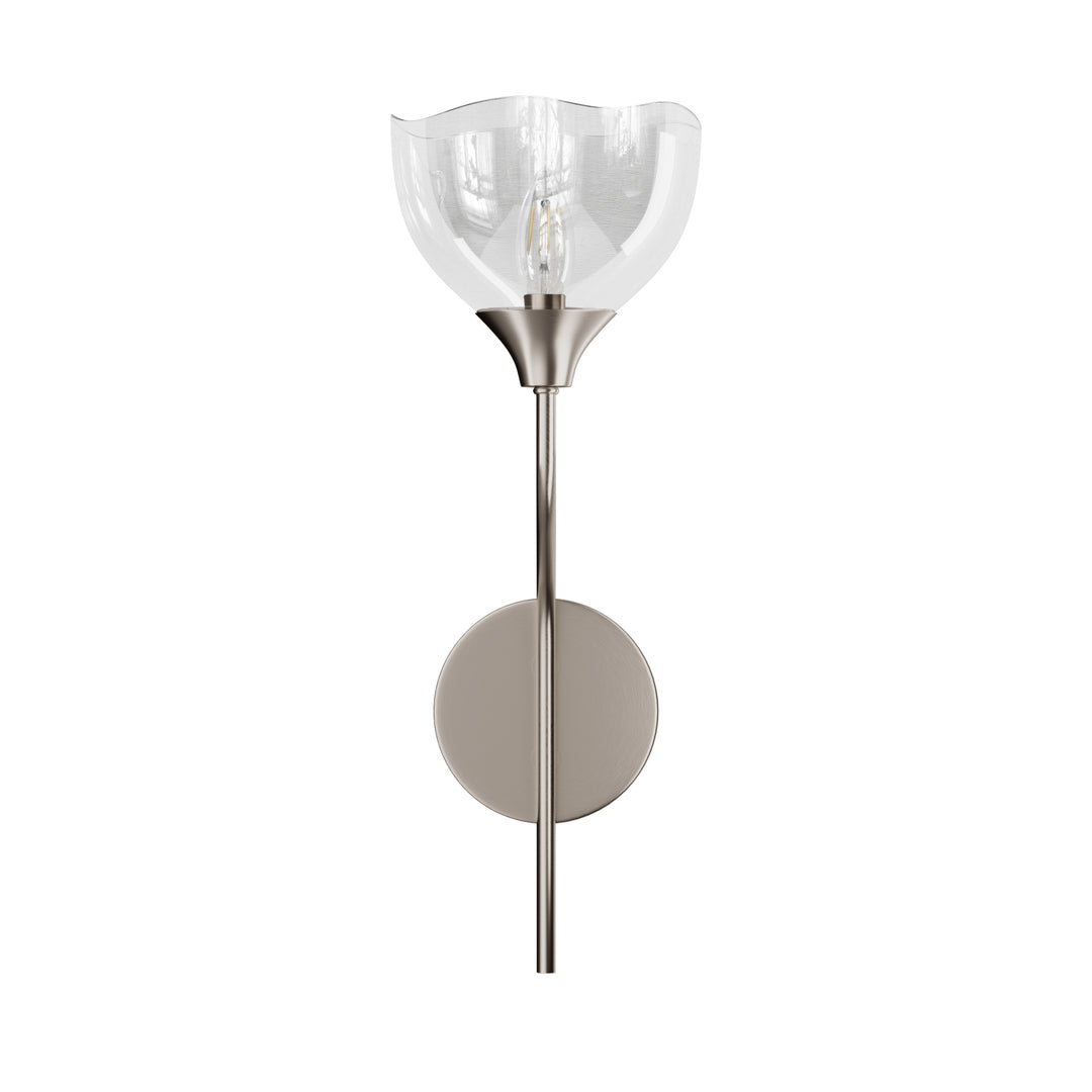 Shine Black and Gold ETL Dimmable Wall Sconces with Petal Shaped Glass Shade #48007