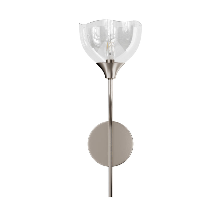 Shine Black and Gold ETL Dimmable Wall Sconces with Petal Shaped Glass Shade #48007