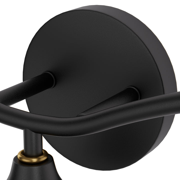 Shine Black and Gold ETL Dimmable Wall Sconces with Petal Shaped Glass Shade #48007