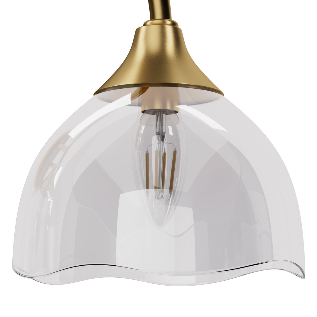 Shine Black and Gold ETL Dimmable Wall Sconces with Petal Shaped Glass Shade #48007