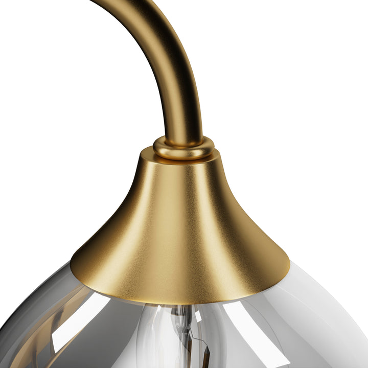Shine Black and Gold ETL Dimmable Wall Sconces with Petal Shaped Glass Shade #48007