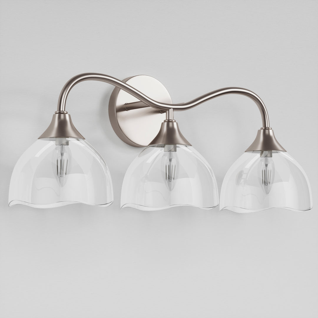 Shine Black and Gold ETL Dimmable Wall Sconces with Petal Shaped Glass Shade #48007