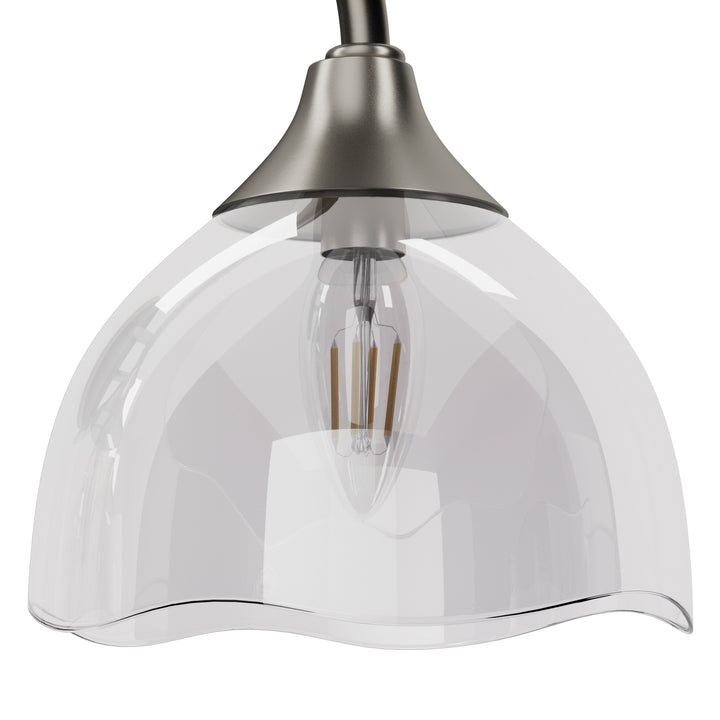 Shine Black and Gold ETL Dimmable Wall Sconces with Petal Shaped Glass Shade #48007