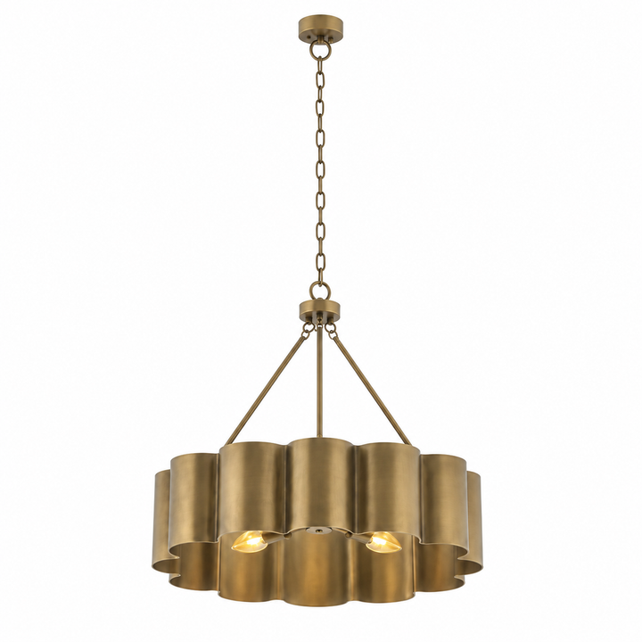 25" Modern Antique Bronze Drum Chandelier with Metal Shade for Dining Room &amp; Bedroom 