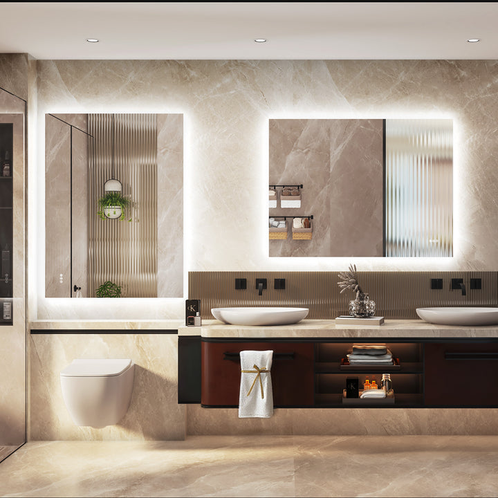 Elevate Home Modern Frameless LED Lighted Anti-Fog Dimmable Tempred Bathroom&Vanity Mirror #BL02