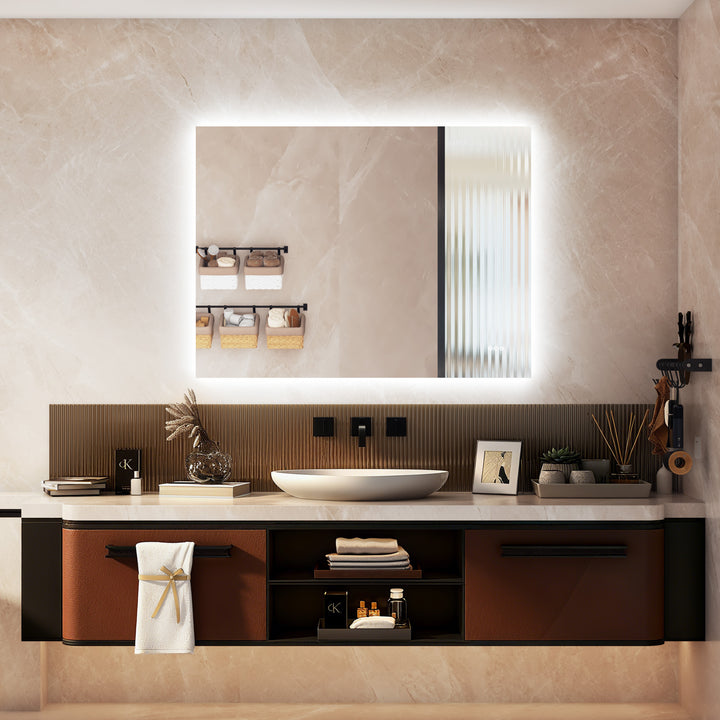 Elevate Home Modern Frameless LED Lighted Anti-Fog Dimmable Tempred Bathroom&Vanity Mirror #BL02