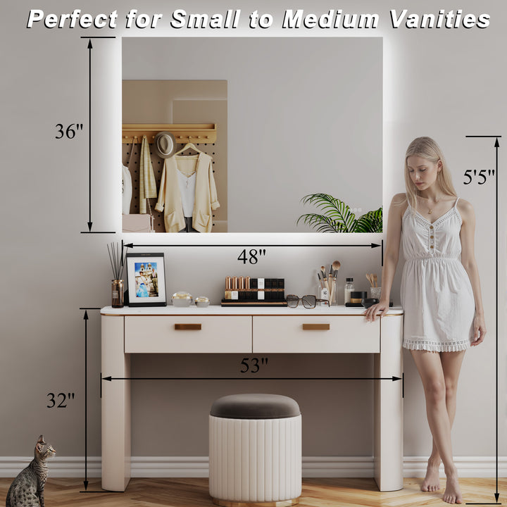 Elevate Home Modern Frameless LED Lighted Anti-Fog Dimmable Tempred Bathroom&Vanity Mirror #BL02