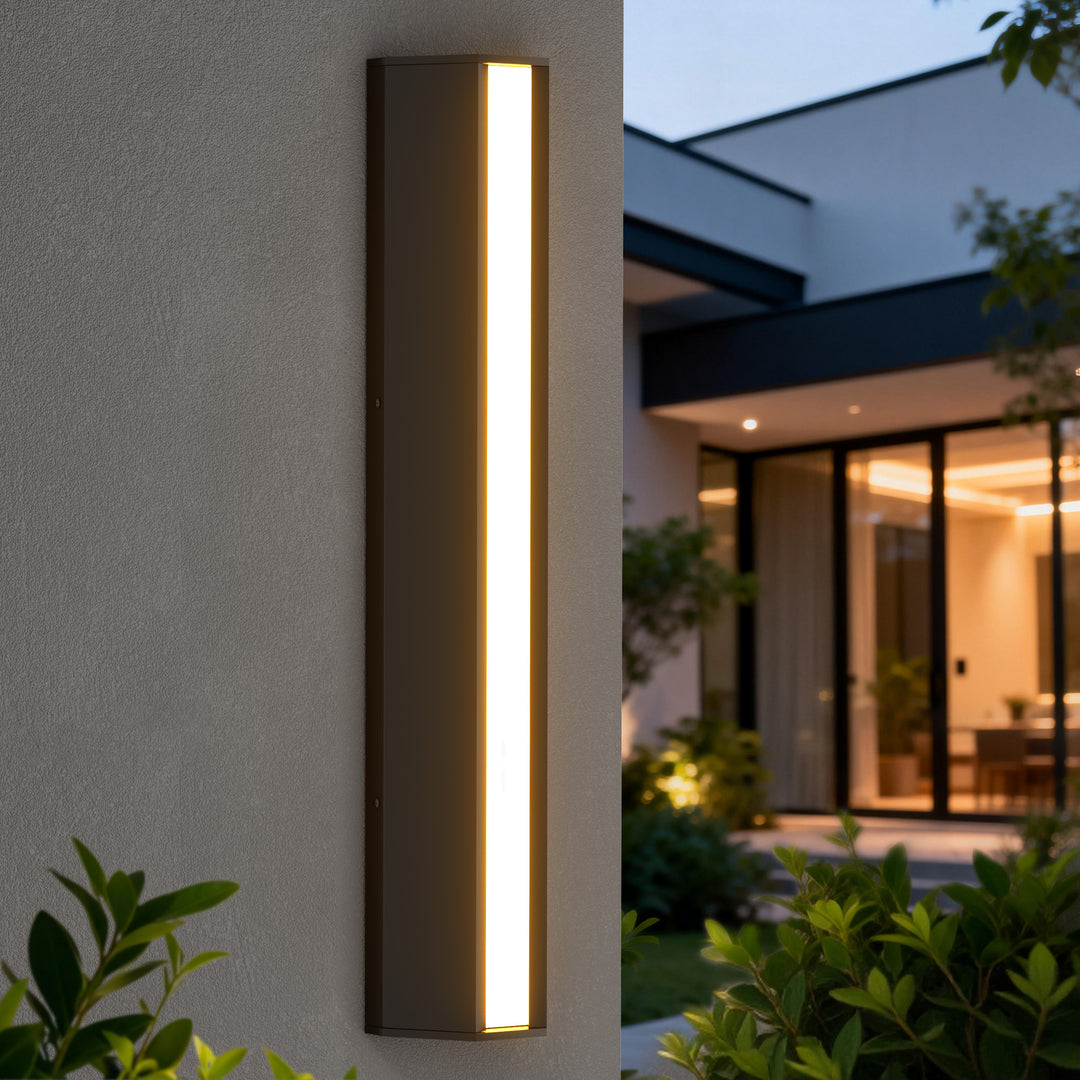 Natura 23'' H Dimmable Led Black Aluminum 3cct(3000k/4000k/5000k) Adjustable Oudoor Wall Light #OW7109