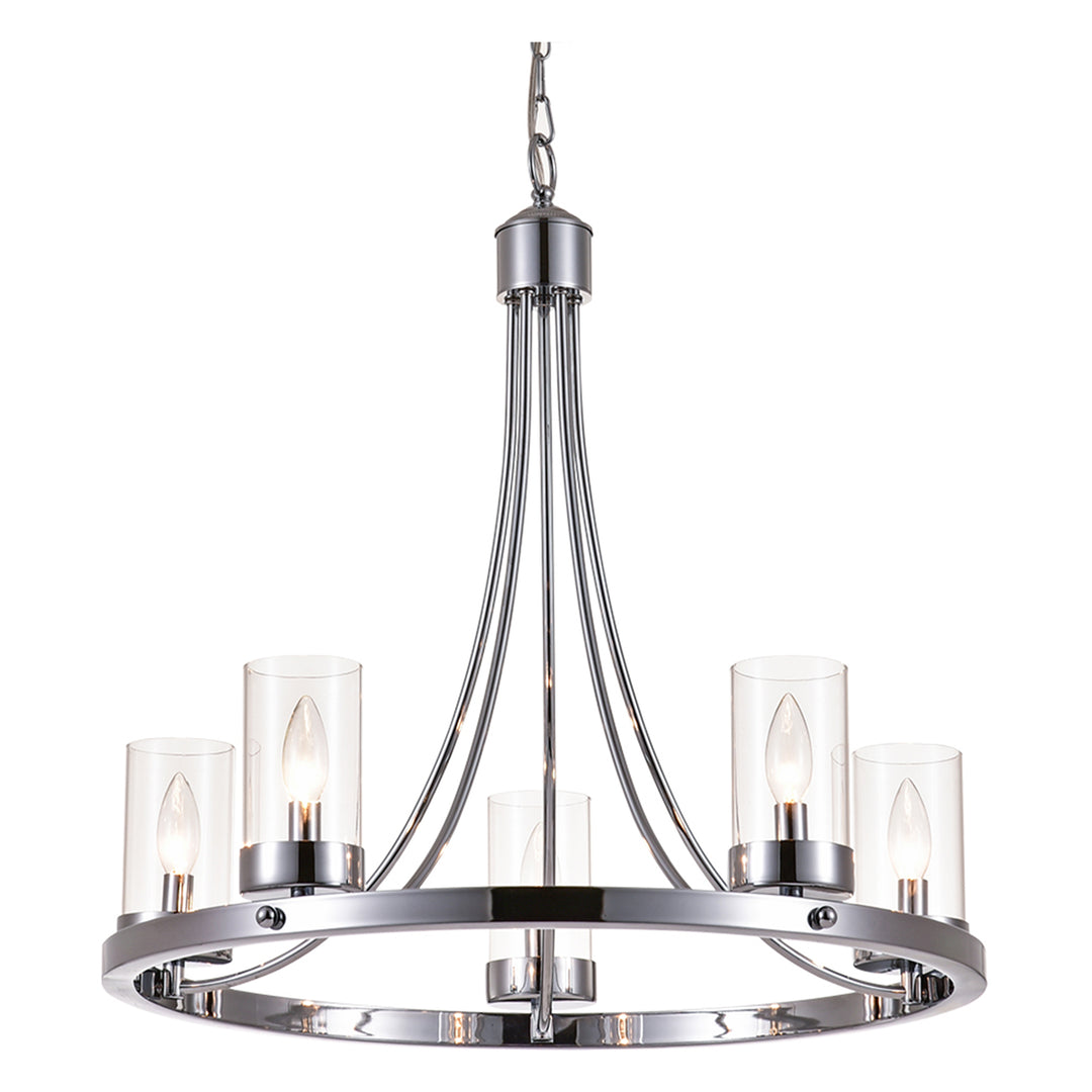 Maxax 5 - Light Candle Style Wagon Wheel Chandelier #MX19025-5