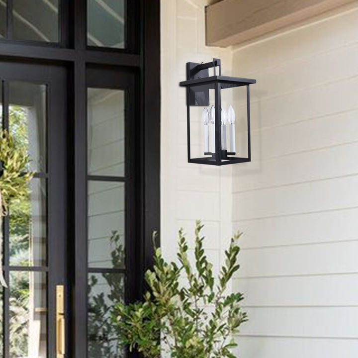 Maxax 16.7 Inch H Outdoor Wall Lantern with Dusk to Dawn #2530-4WL