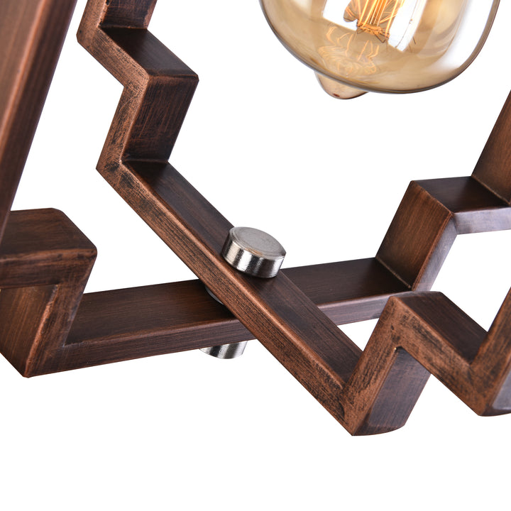 1 - Light Lantern Square/Rectangle Pendant With Wrought Iron Accents #MX1920