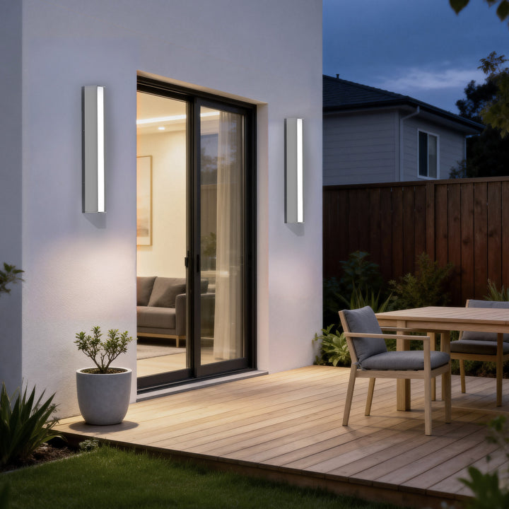 Natura 23'' H Dimmable Led Black Aluminum 3cct(3000k/4000k/5000k) Adjustable Oudoor Wall Light #OW7109