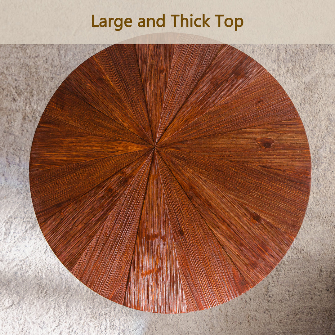Timeless 23.6" Solid Wood Top Round End Table #25028