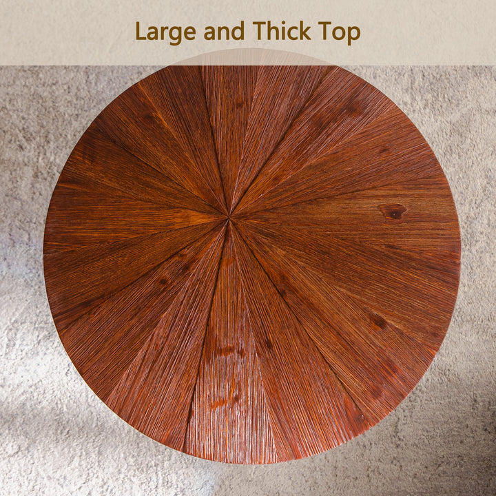 Timeless 23.6" Solid Wood Top Round End Table #25028