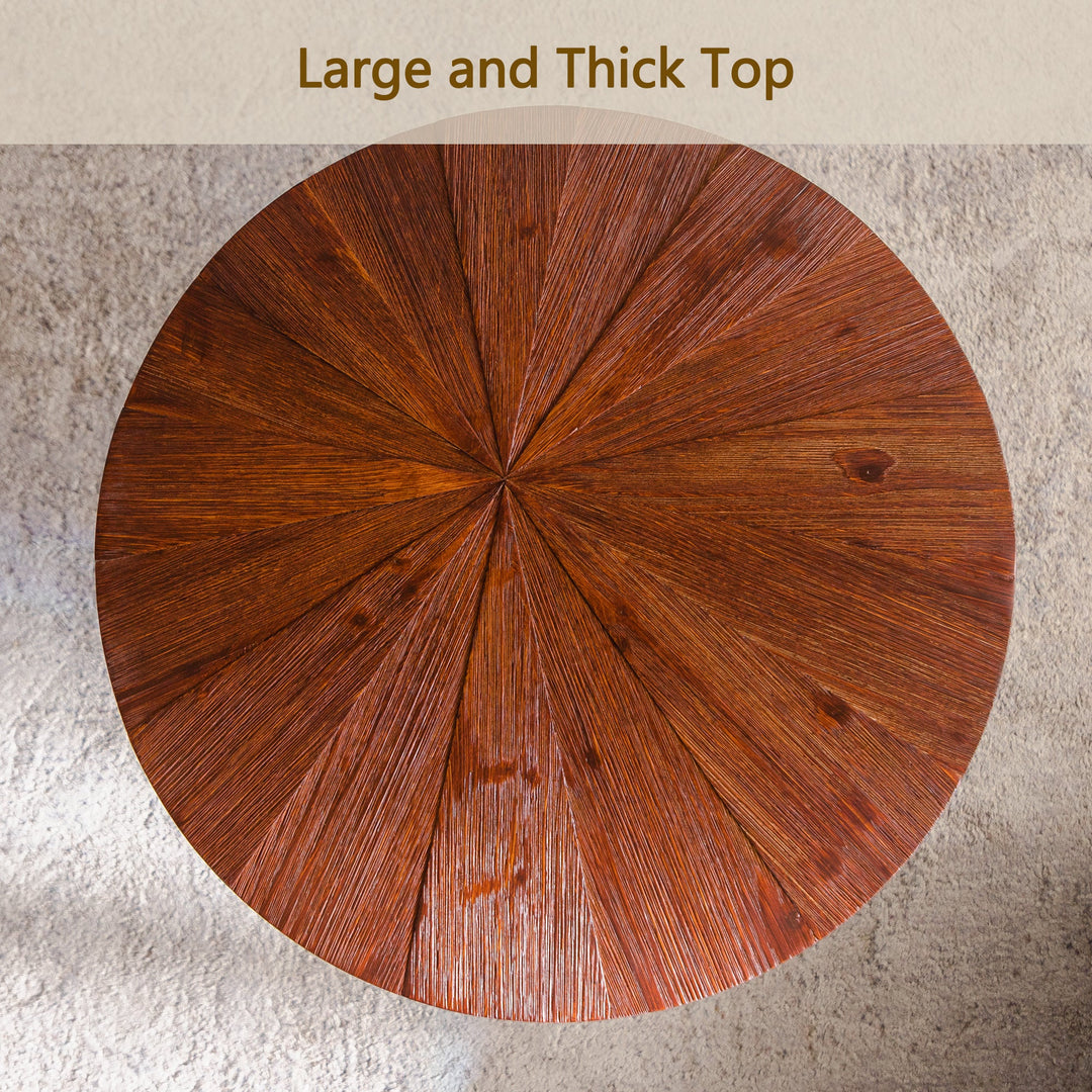 Timeless 23.6" Solid Wood Top Round End Table #25028
