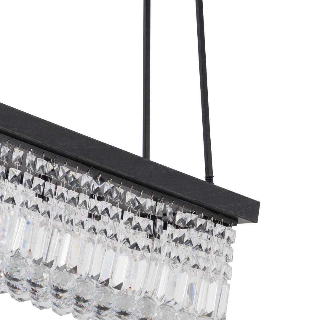 Maxax 5 - Light Kitchen Island Tiered Pendant With Crystal Accents #19189-5BK