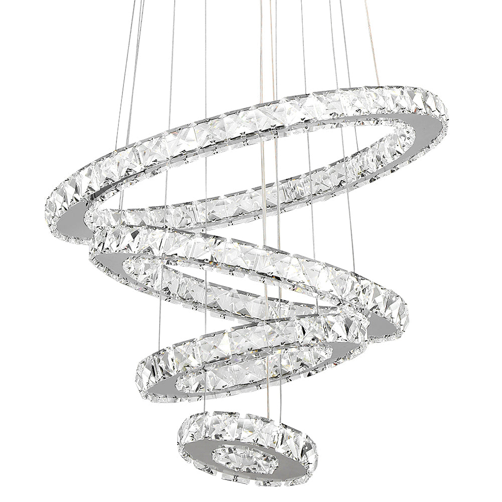 Maxax 4 - Light Unique Tiered LED Crystal Chandelier #YX-450