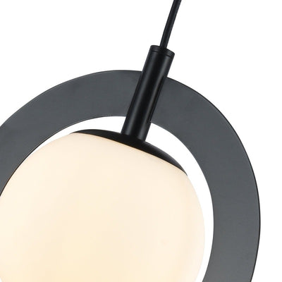 Maxax 1 - Light Single Globe Pendant with Wrought Iron Accents #MX5014-P1BK