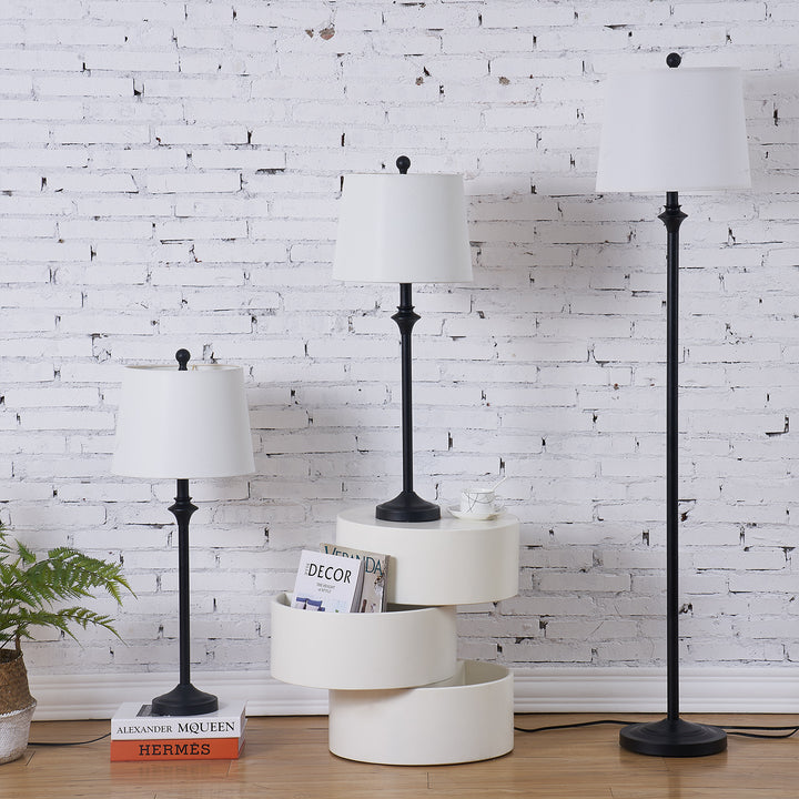 Maxax Traditional Floor & Table Lamp Set of 3 #TF13