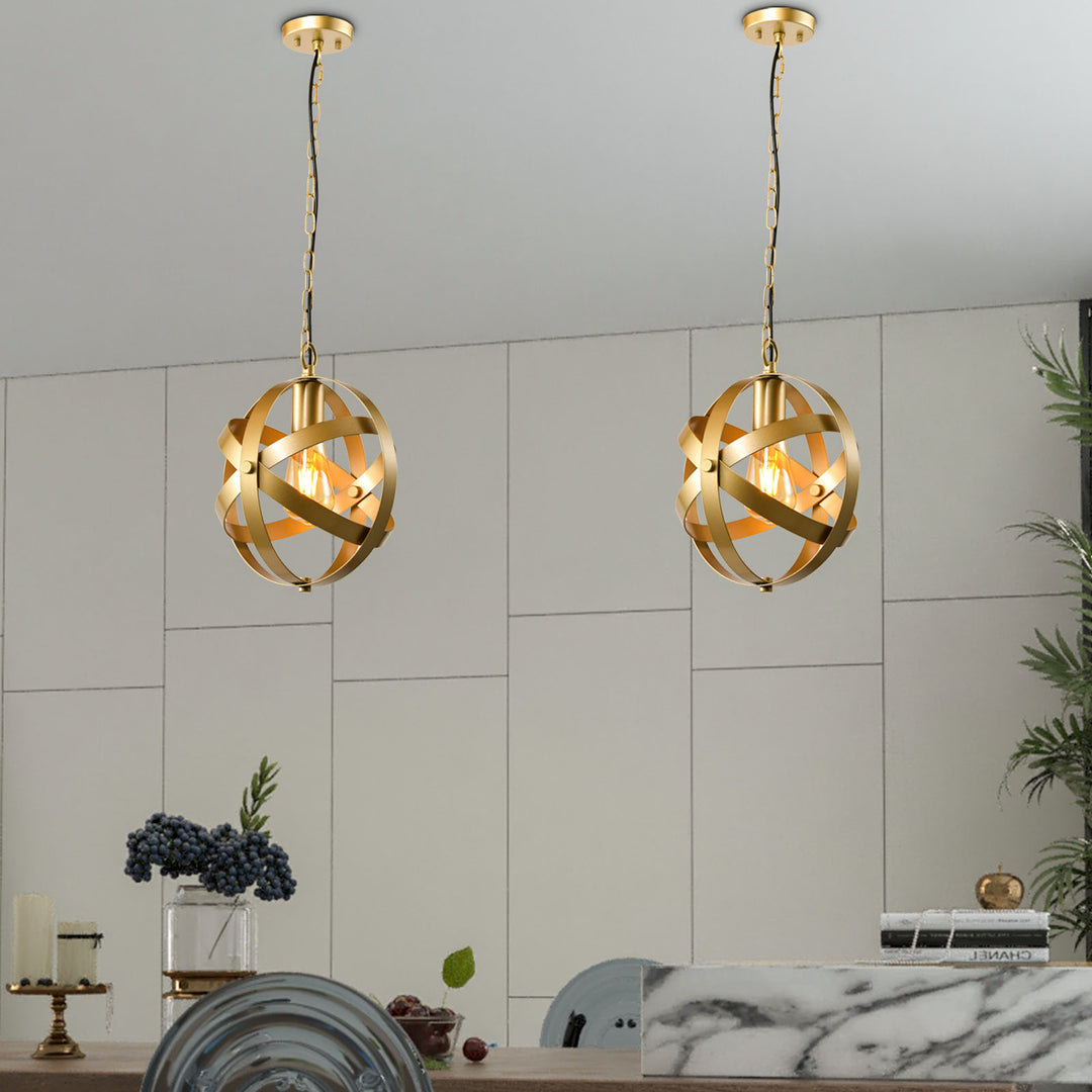 1 - Light Champagne Gold Pendant Light #MX21016