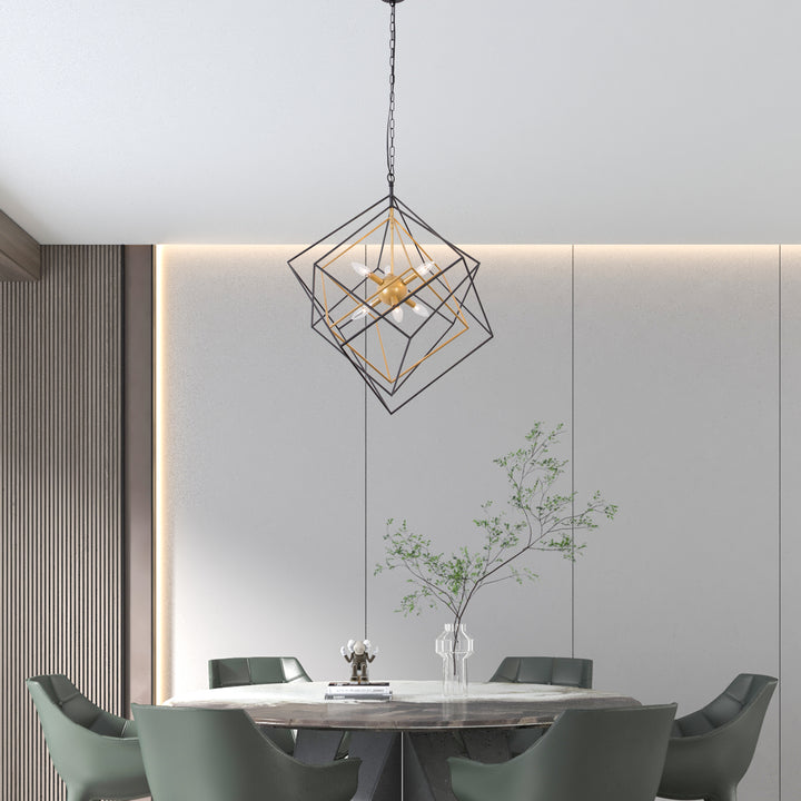 Maxax 6 Lamp - Unique Geometric Modern and Contemporary Pendant #19163-6ANB