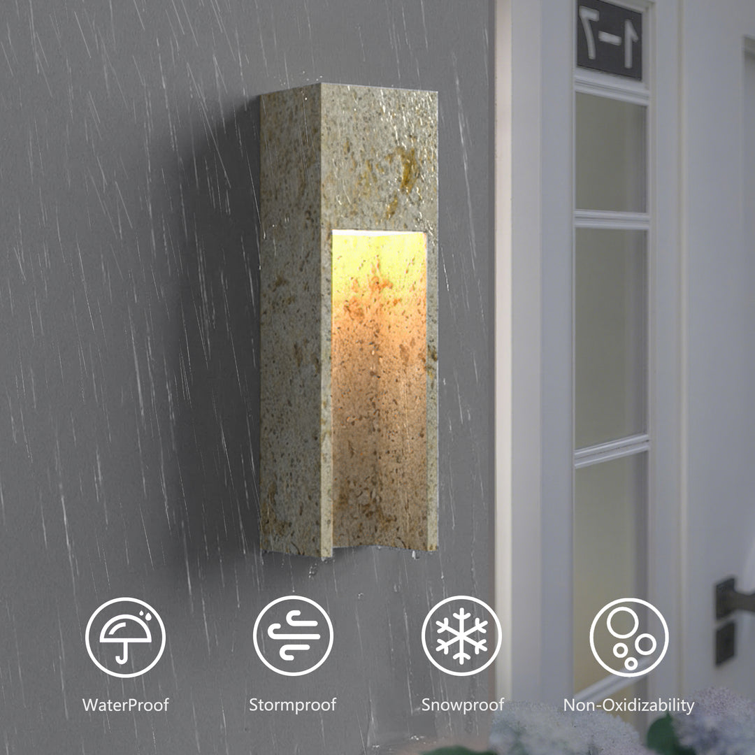 Breeze 18''H Dimmable White Travertine 80CRI LED Outdoor Wall Light #OW7110