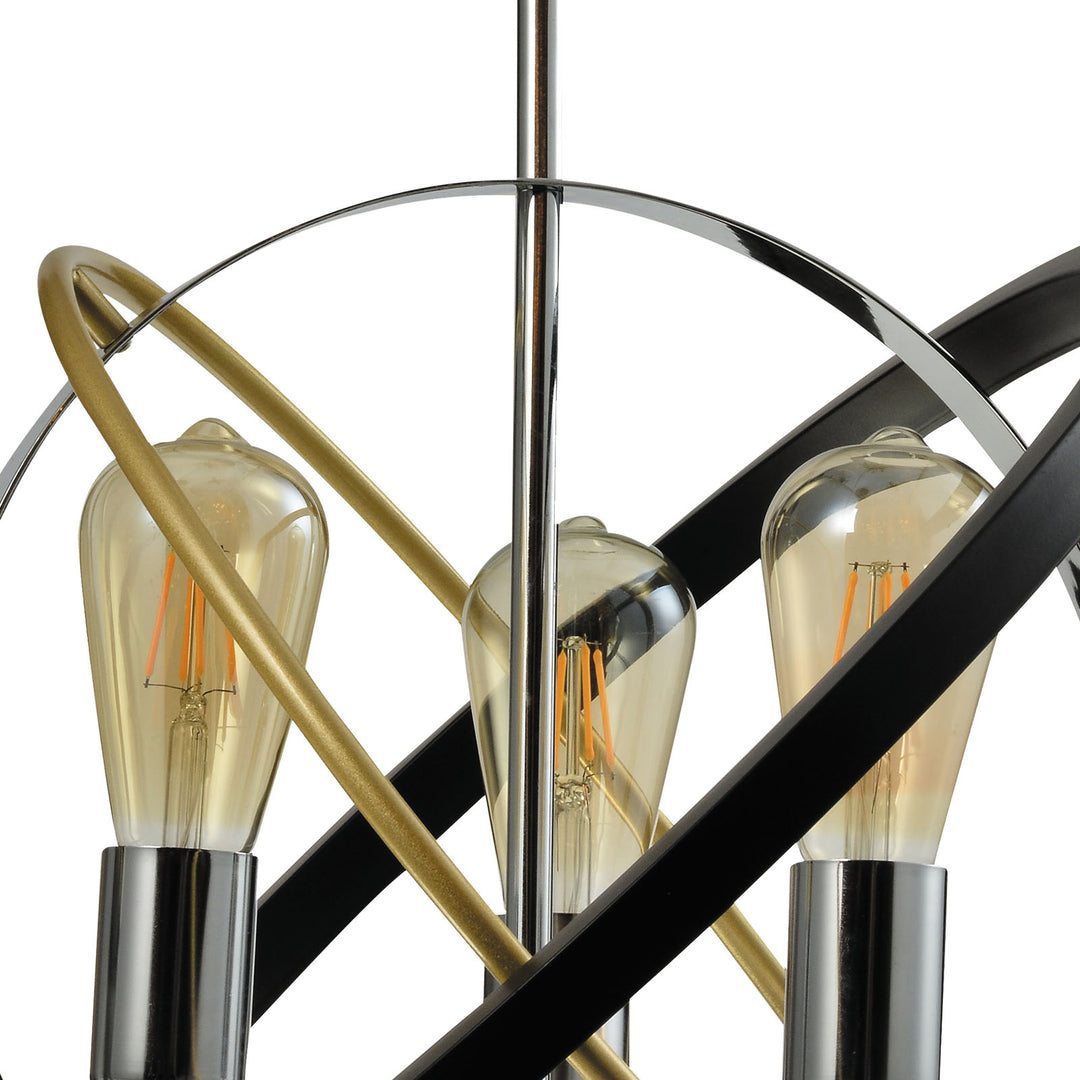 Maxax 3 - Light Lantern&Candle Style Globe&Geometric With Wrought Iron Accents #MX21032