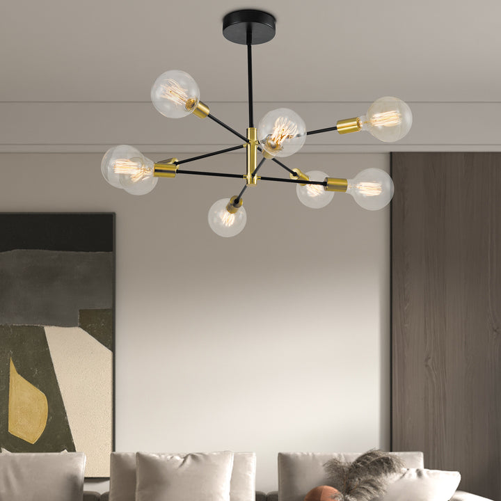 Maxax 8 - Light Unique Statement & Sputnik Modern Linear With Wrought Iron Accents #MX21037-P8BG