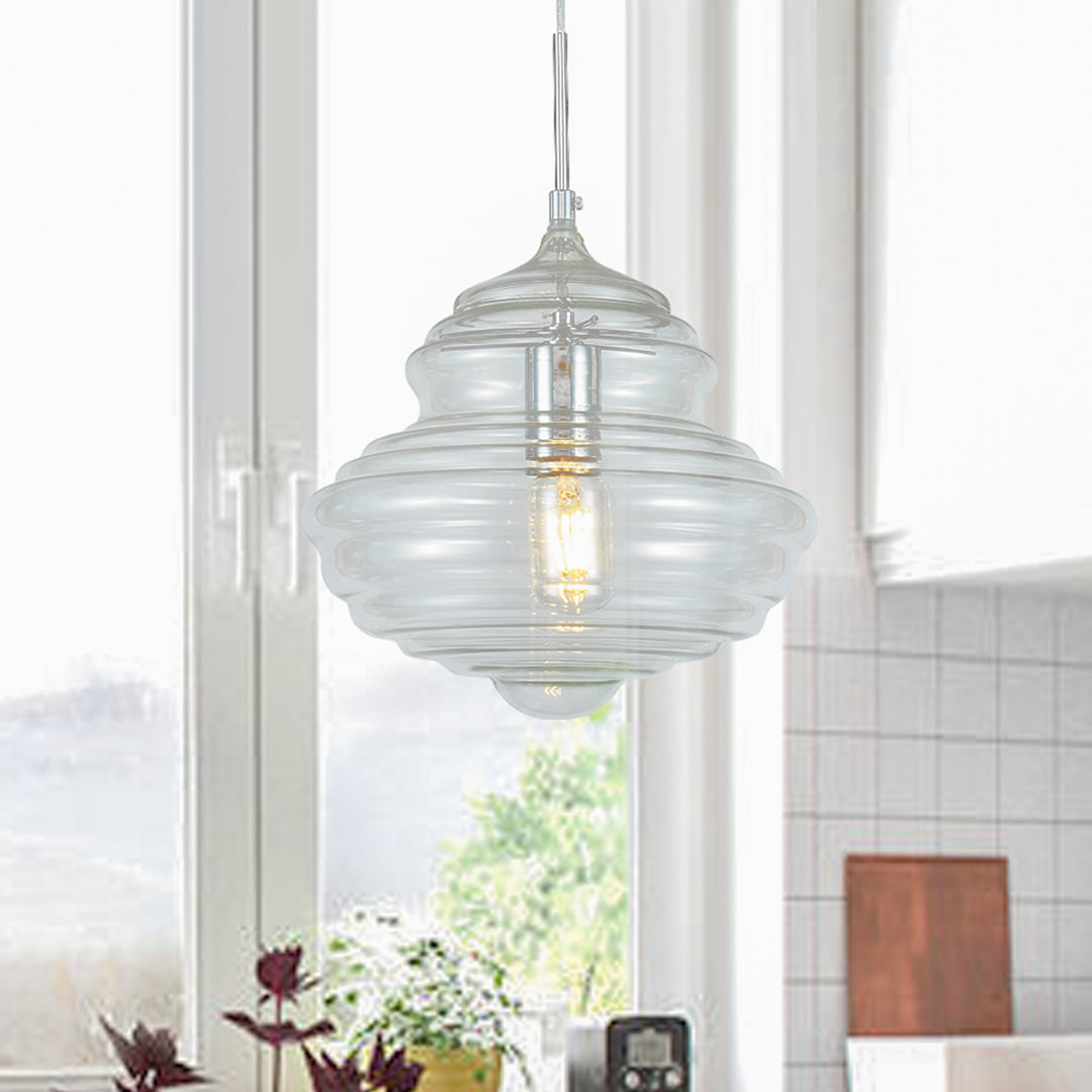 Maxax 1 - Light Glass Pendant Lights for Kitchen Island #MX5007-P1CL