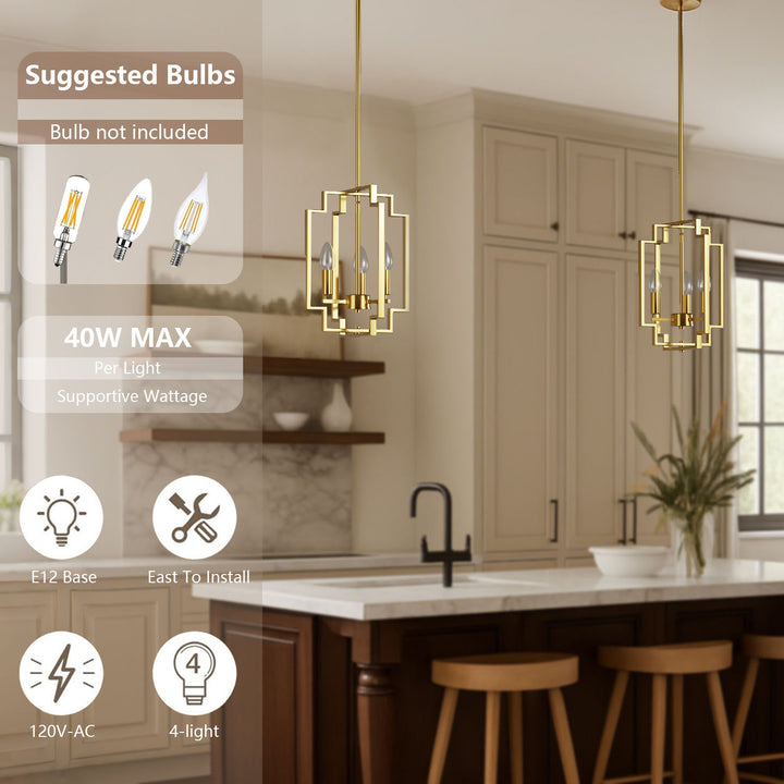 Maxax 3 - Light Lantern Square Chandelier with Wrought Iron Accent #MX1920