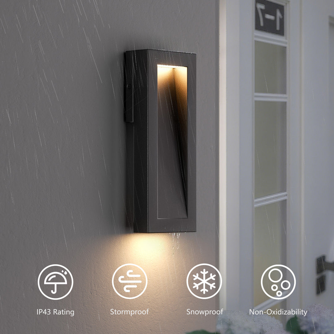 Solstice 15''H Dimmable Led Matte Black Iron Outdoor Wall Light #7085