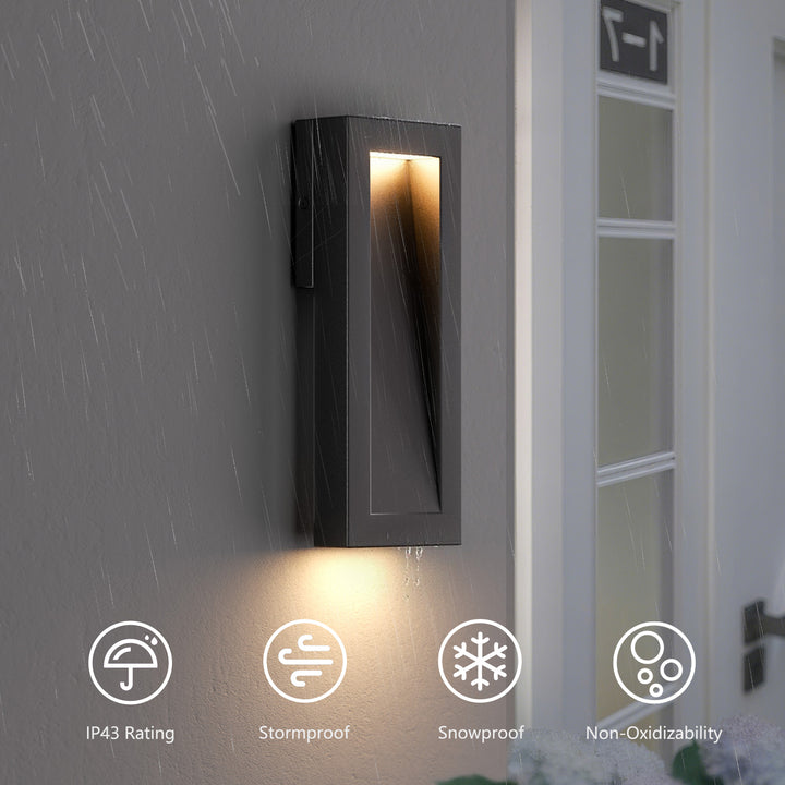 Solstice 15''H Dimmable Led Matte Black Iron Outdoor Wall Light #7085